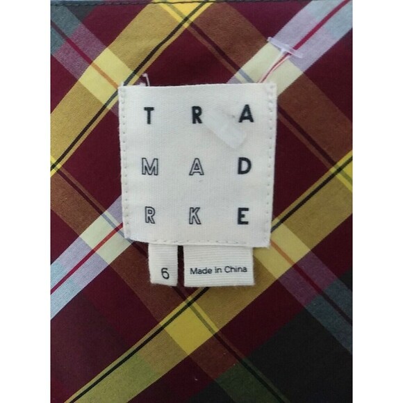 TRA MAD RKE Plaid L/S Cotton Belted Dress Pockets Buttons Vintage FINAL - Picture 6 of 16